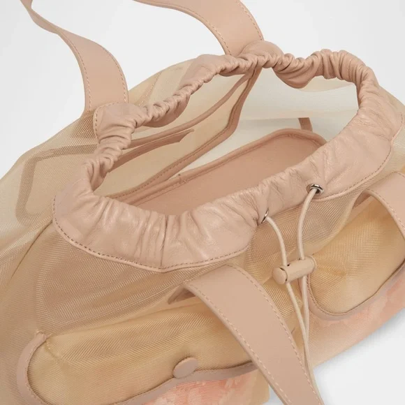 Simone Rocha Sheer Stuffed Carnation Drawstring Top-Handle Bag - Picture 3 of 4